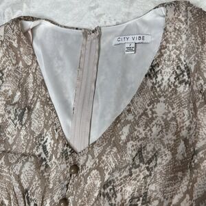 City‎ Vibe Juniors 7 Long Sleeve Brown Snake Skin Fully Lined Dress Short Dress